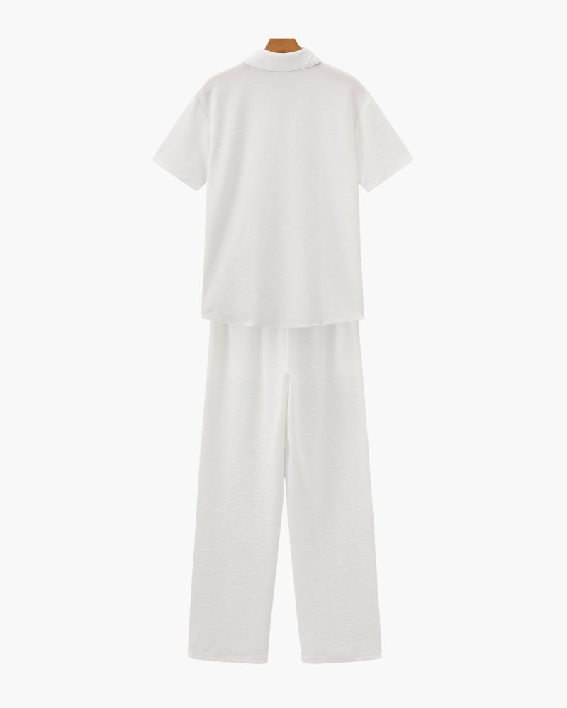 Completo polo e pantaloni in cotone