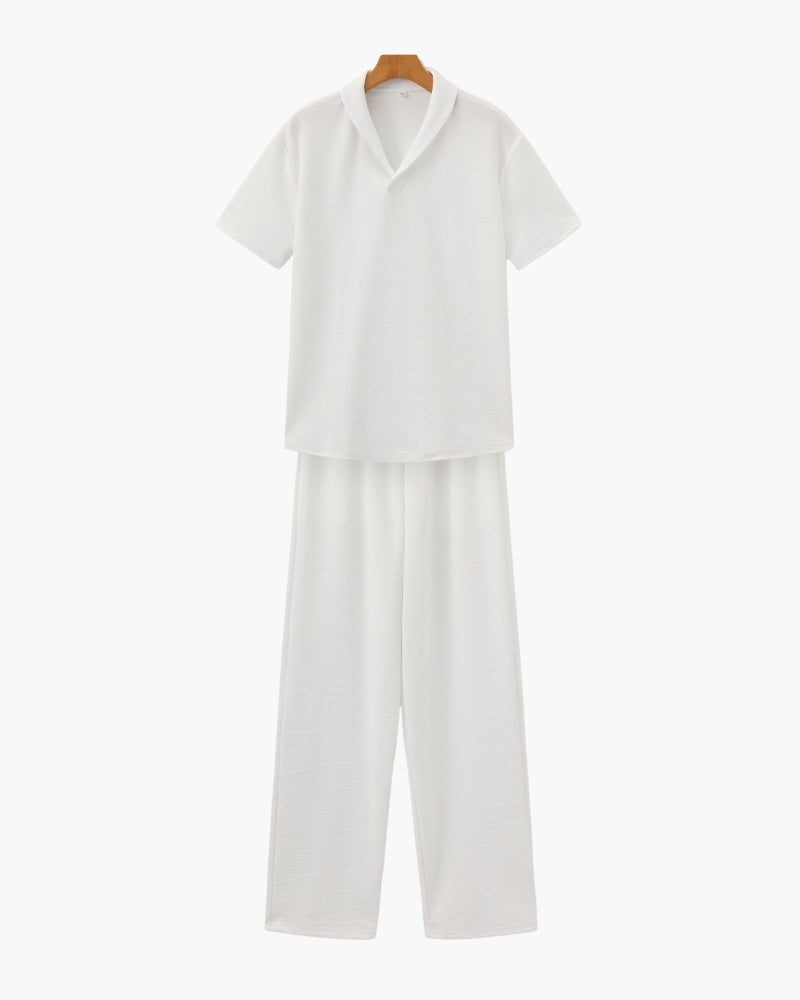 Completo polo e pantaloni in cotone