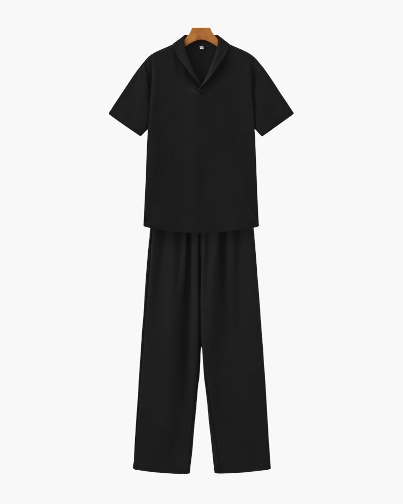 Completo polo e pantaloni in cotone