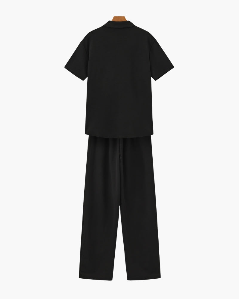 Completo polo e pantaloni in cotone